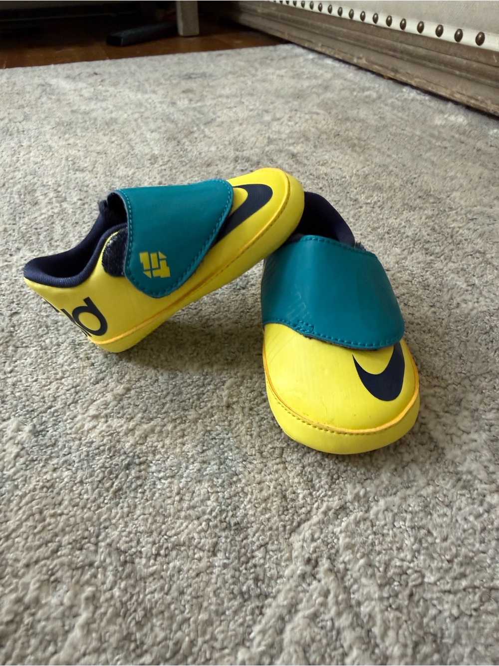 Nike Baby Kevin Durant Sneakers - Yellow & Teal - Size 2